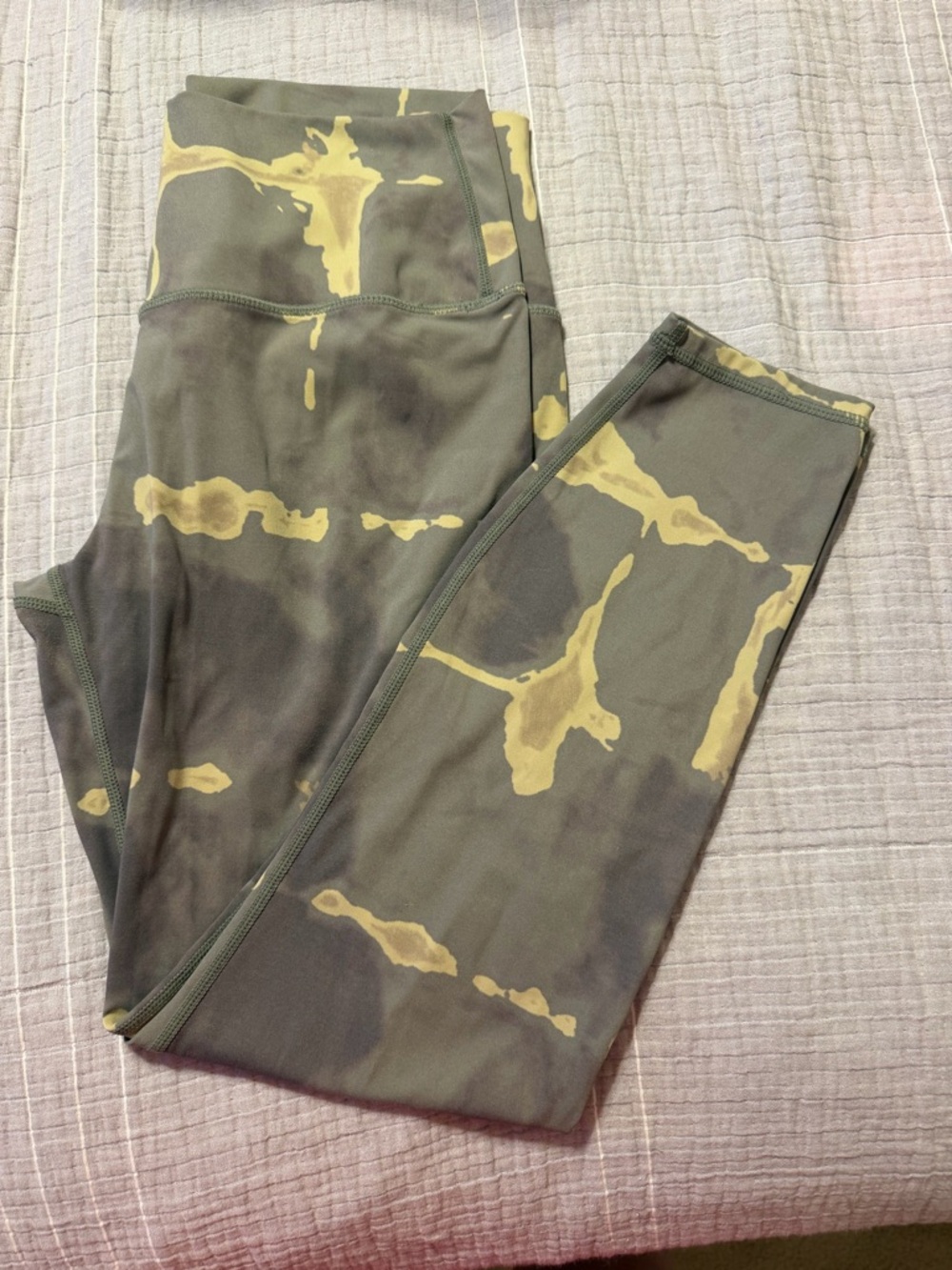 Varley Women's High Rise Leggings-Green Tie Dye